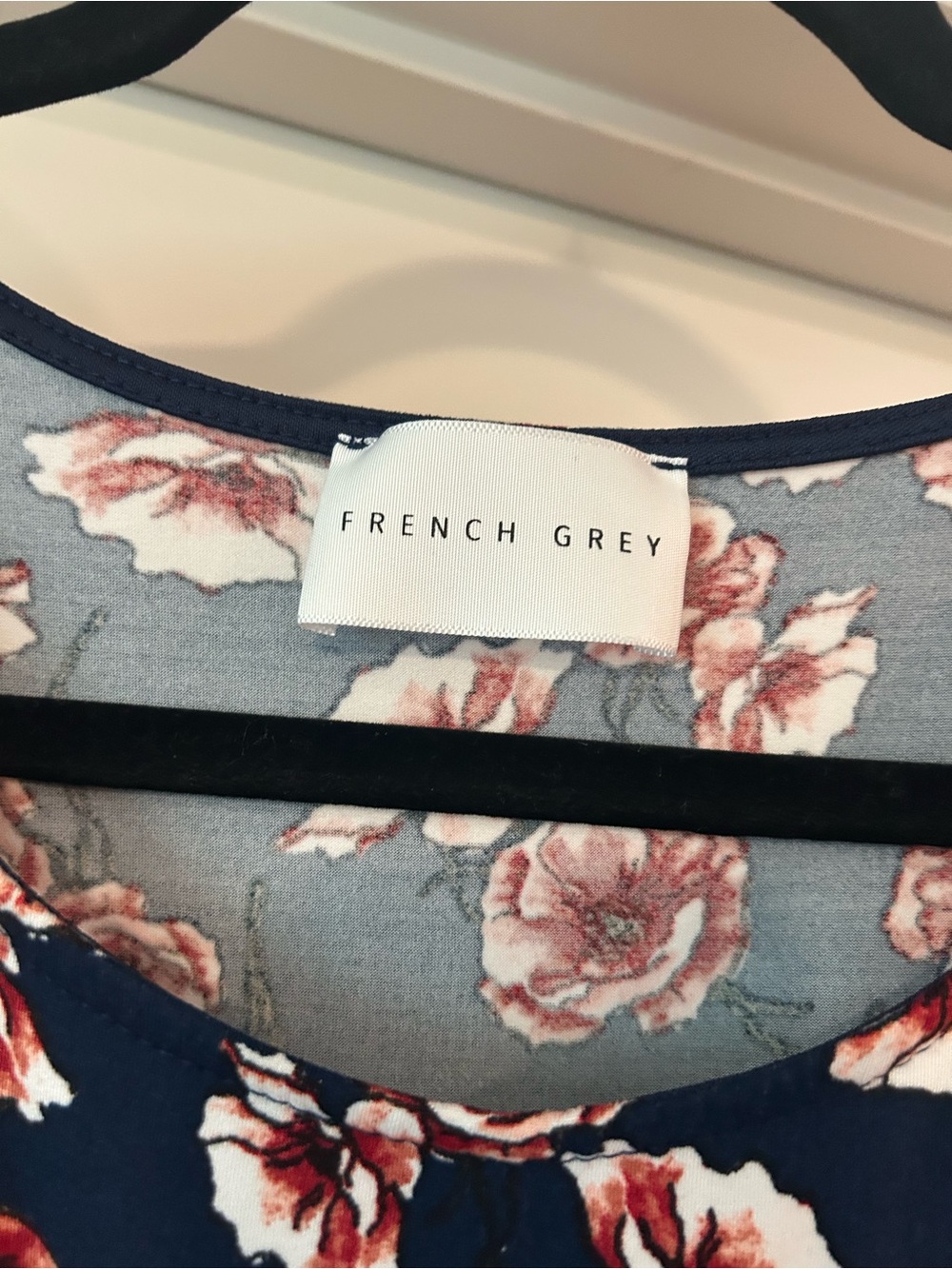 Navy Floral Print Dress - Picture 2 of 2